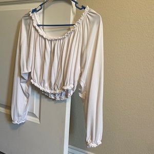 Off the shoulder white crop top